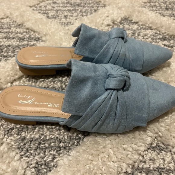 Vintage Havana Dawn Knotted Mule Flat in Soft Blue - Picture 4 of 7